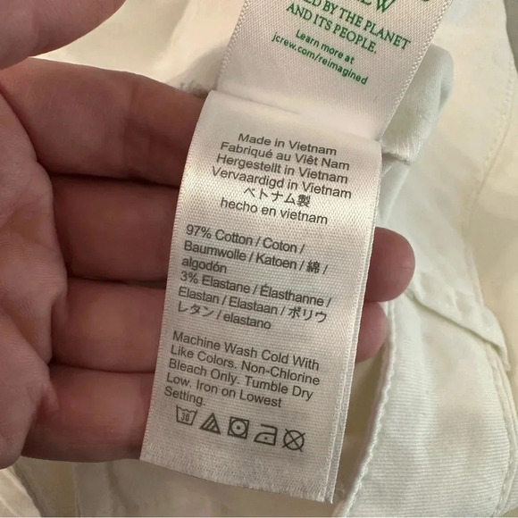 J. Crew New Patch-Pocket Chino Short Women's White Cotton Button Front Sz 14 NWT - Picture 8 of 9